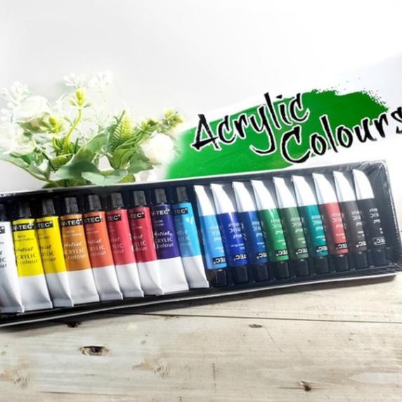 

➱ V-Tec Acrylic Colour Set 18 Warna / Cat Acrylic 18 Warna ✹