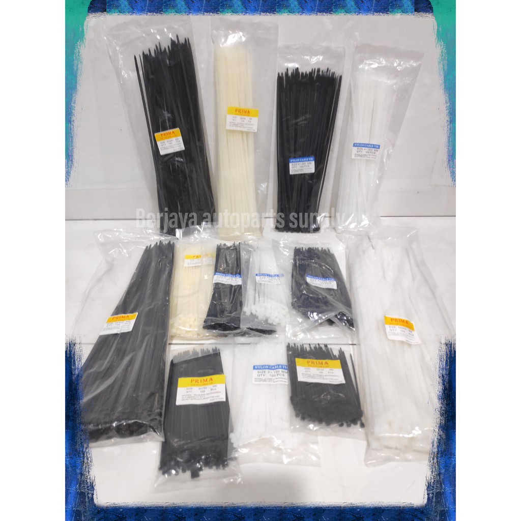 Kabel Ties isi 100bh Putih dan hitam / Cable Tie/ Pengikat Kabel/ Dasi Kable