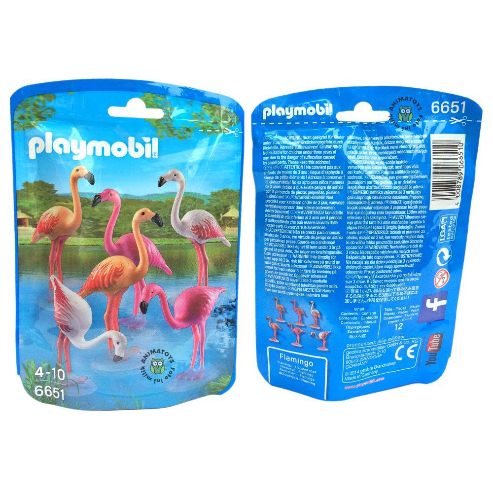 Action Figure Hewan Burung Flamingo |  Flock of Flamingos Playmobil 6651 Animatoys