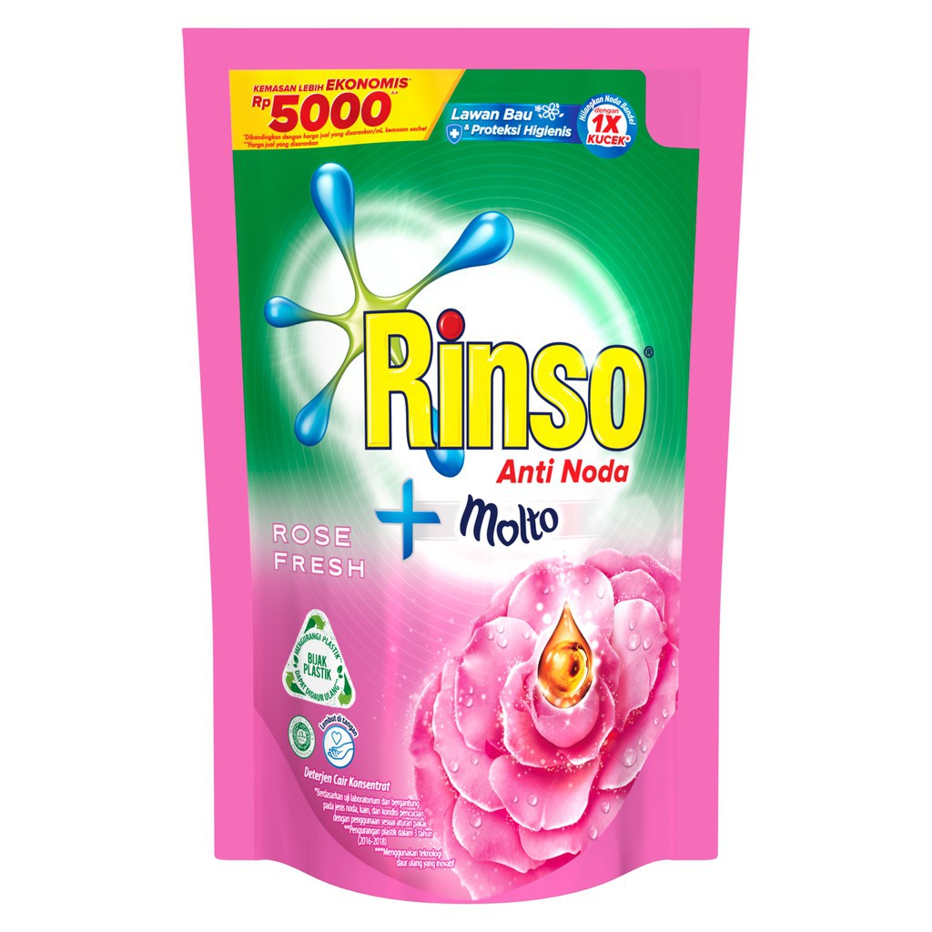 Rinso Cair +Molto 215ml Rose Fresh