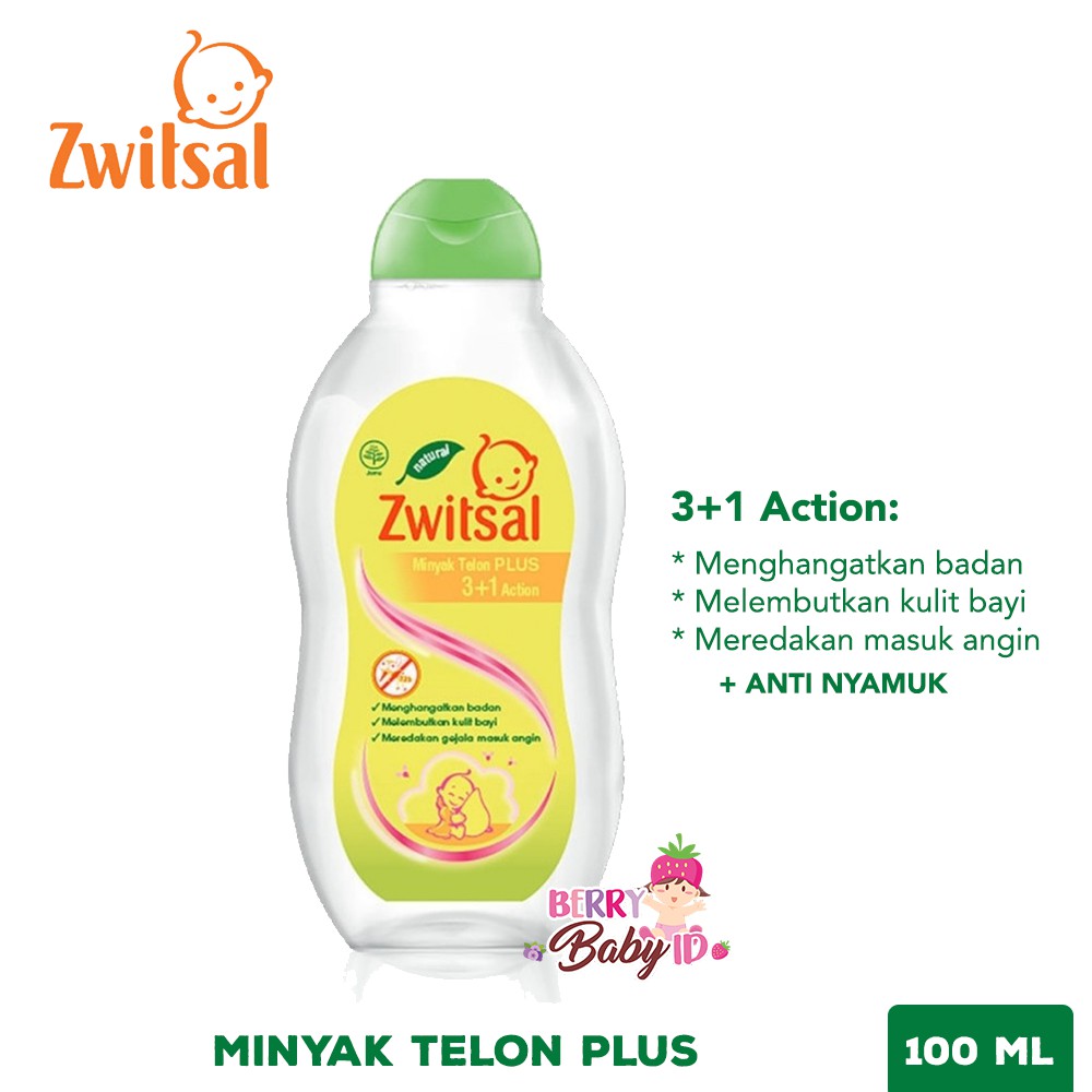 Zwitsal Minyak Telon Bayi Anak Plus 3+1 Action Anti Nyamuk 100 ml Berry Mart