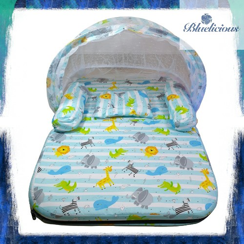 Baby Mat - Kasur Bayi Lipat Kelambu - Safari animal