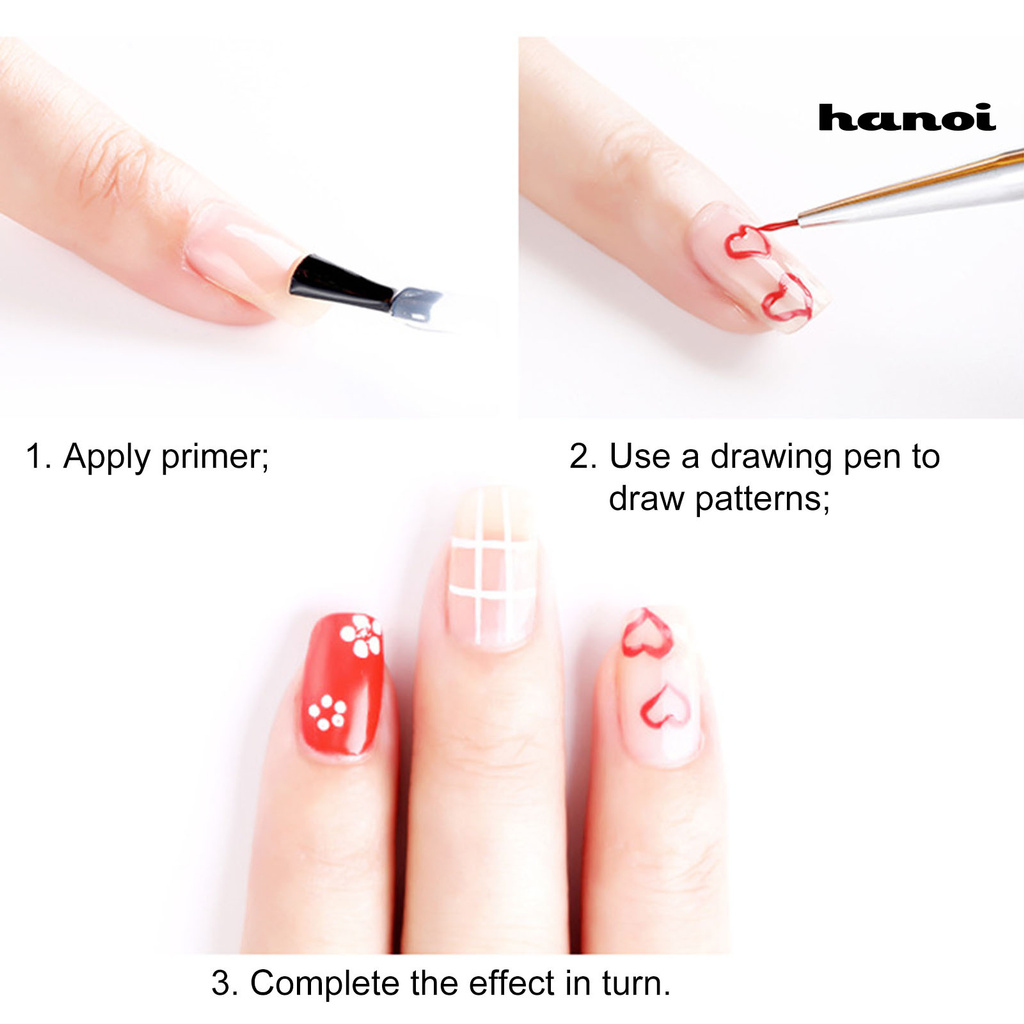 3pcs Pen Nail Art Multifungsi Bahan Plastik Untuk Salon