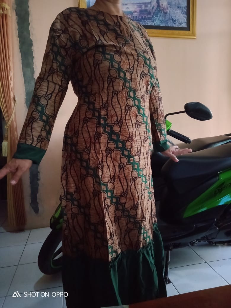 (busui & Ori) Gamis Batik Couple Rempel Couple Manggar,sekar,kubis,meysya Meisya Style Syari - Kg075