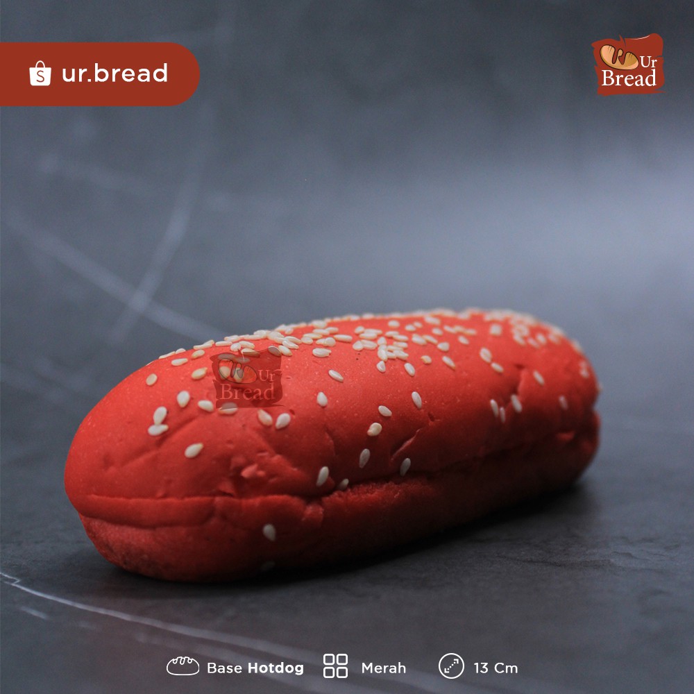 Roti Hotdog Merah 13cm | Base Hotdog (Long Burger) 13cm Red