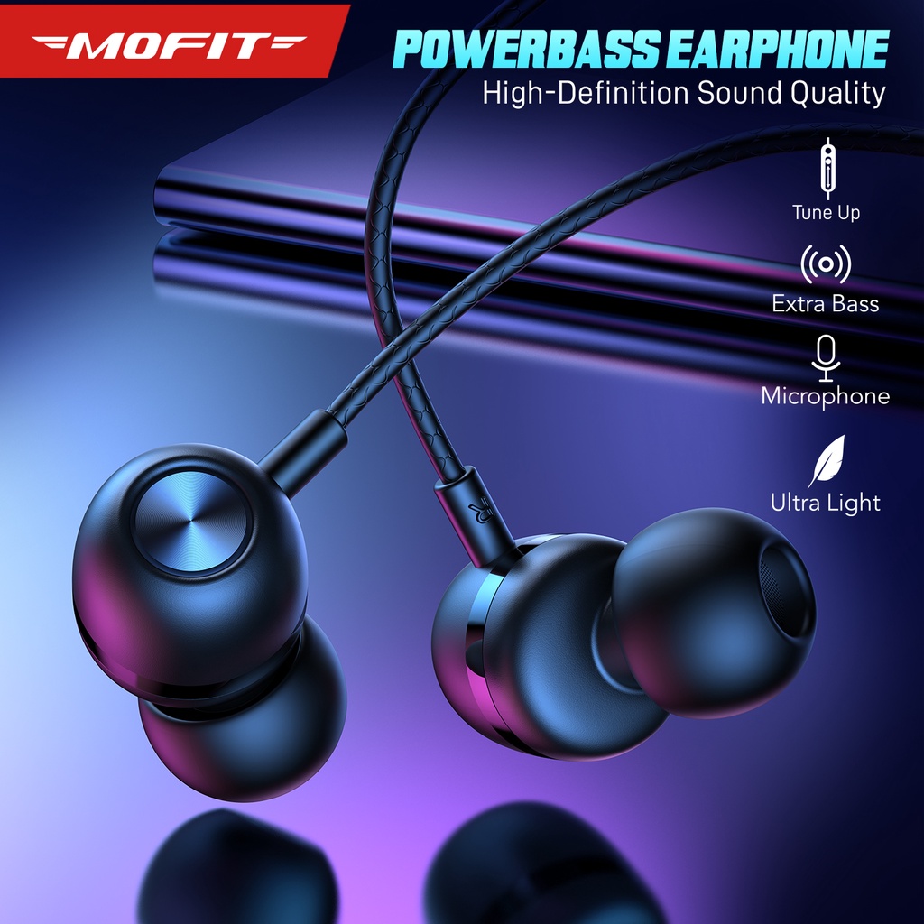 MOFIT MF9 Wired In Ear Earphone 3.5mm with Microphone High - Definiton Sound Quality