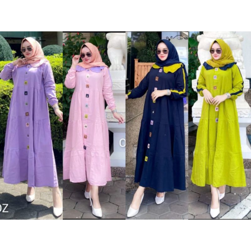 MARISSA MIDI  DRESS/ DRESS KATUN LINEN TERMURAH