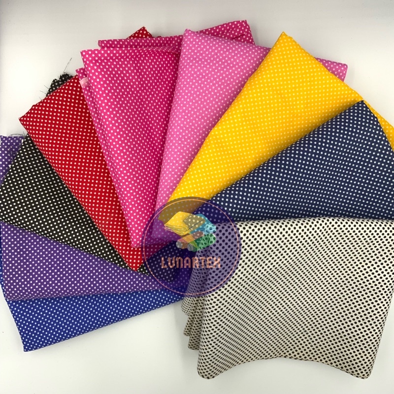 Kain motif polkadot kecil poly