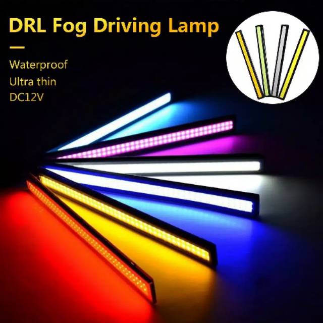 SEPASANG LAMPU DRL PLASMA LED COB 17CM DEPAN MOBIL MOTOR 12Volt TERMURAH WARNA WARNI