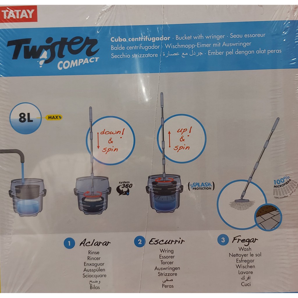 ALAT PEL PUTAR TATAY / MOP BUCKET TWISTER BLUE / SET PEL COMPACT 13L