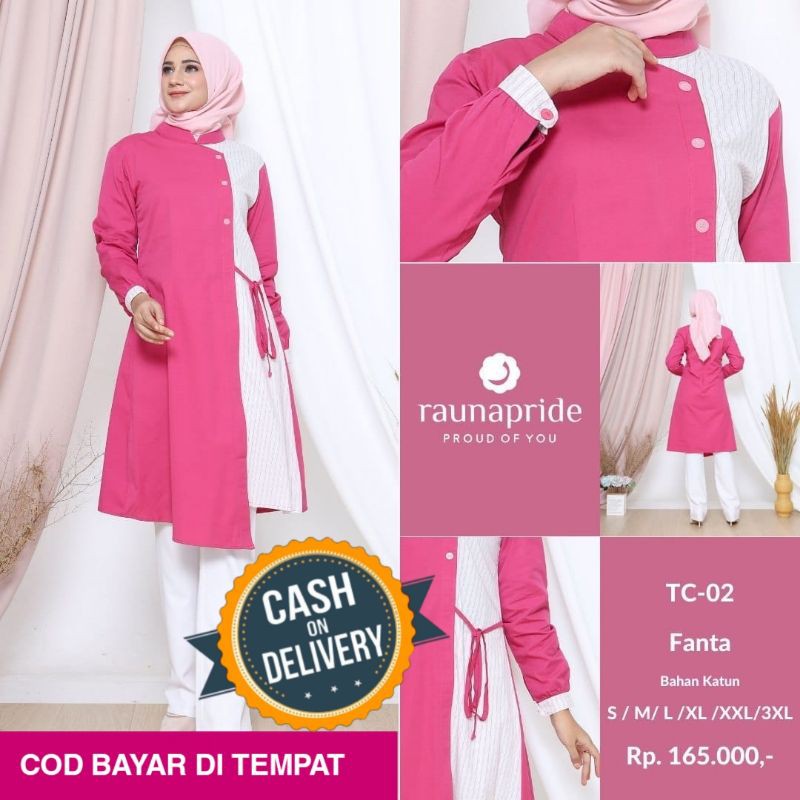 Atasan rauna tc 02 / atasan wanita / tunik rauna / baju muslim wanita / baju dewasa