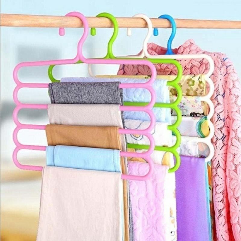 Hanger Gantungan Baju Celana Handuk Hijab 5 susun Serbaguna