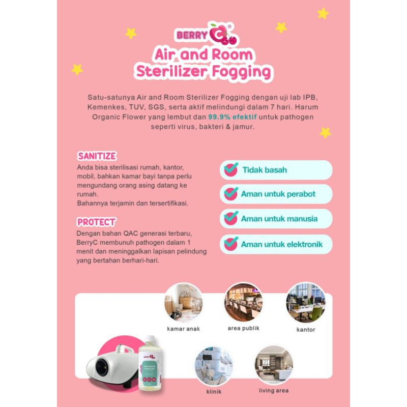 Berry C BerryC Air &amp; Room Sterilizer 500ml Cairan Fogging Disinfektan