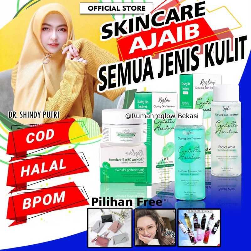 Reglow Skincare Original Glow Skincare Skincare wajah pemutih wajah Skincare BPOM Cream BPOM Masker 