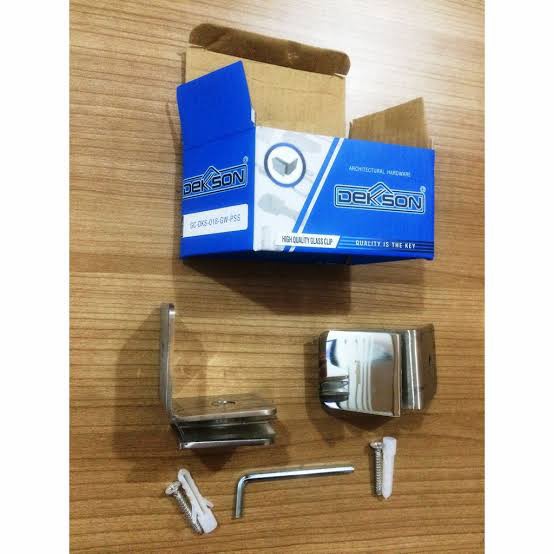 D3v GLASS CLIP L DEKSON I GLASS CLIP DEKSON GC018 GW PSS I JEPITAN KACA KE TEMBOK MERK DEKSON