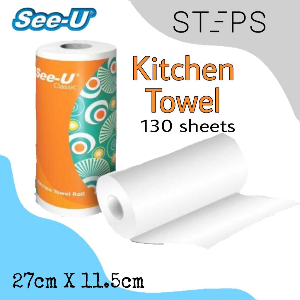 Tisu kitchen SEE -U Kithchen Dapur Towel Roll classic 1ply 130 sheets / TISU MINYAK GORENG HARGA TERMURAH