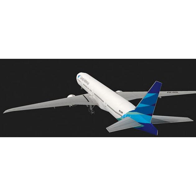 2Z5F Diy Miniatur Papercraft Pesawat Boeing 777-300Er Garuda 7Of4