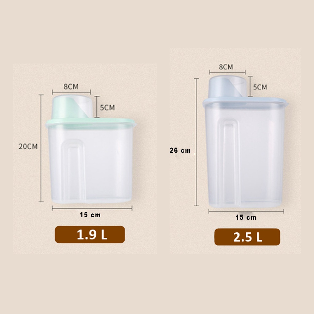 Alfaindo Storage Jar Tempat Penyimpanan Cereal Beras Kacang Kotak Penyimpanan Makanan Serbaguna - KU032