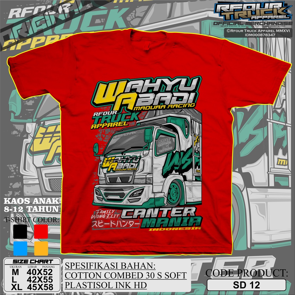 KAOS TRUK WAHYU ABADI ANAK 8-12 TAHUN KAOS TRUCK WAHYU ABADI ANAK TANGGUNG 10 TAHUN KAOS ANAK GAMBAR TRUCK WAHYU ABADI TERBARU