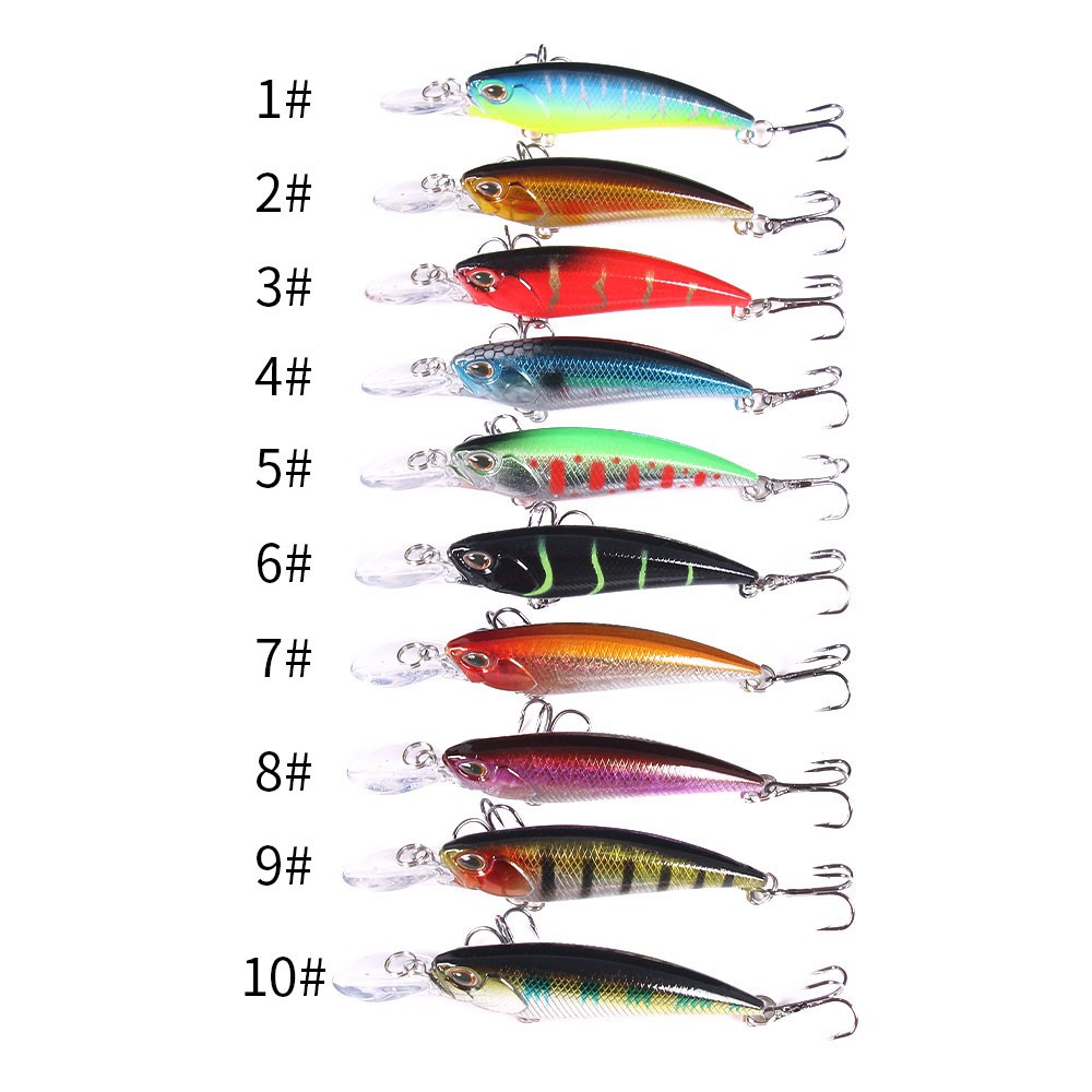 HENGJIA 1PCS 7.5cm/5g Umpan Casting Minnow Fishing Lure Artificial Hard Sinking Bait Fishing Tackle