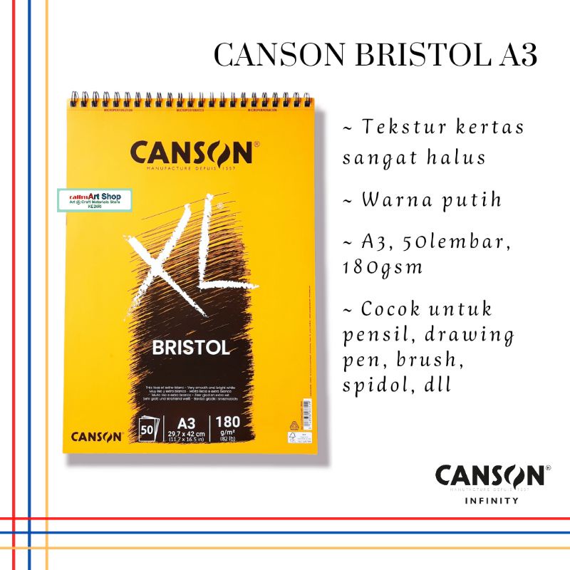 CANSON XL BRISTOL A3 180gsm