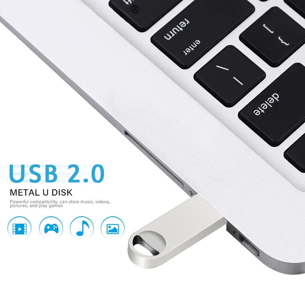 Flash Disk USB 2.0 2TB 1TB Bahan Metal Anti Air Untuk Penyimpanan data Tablet PC