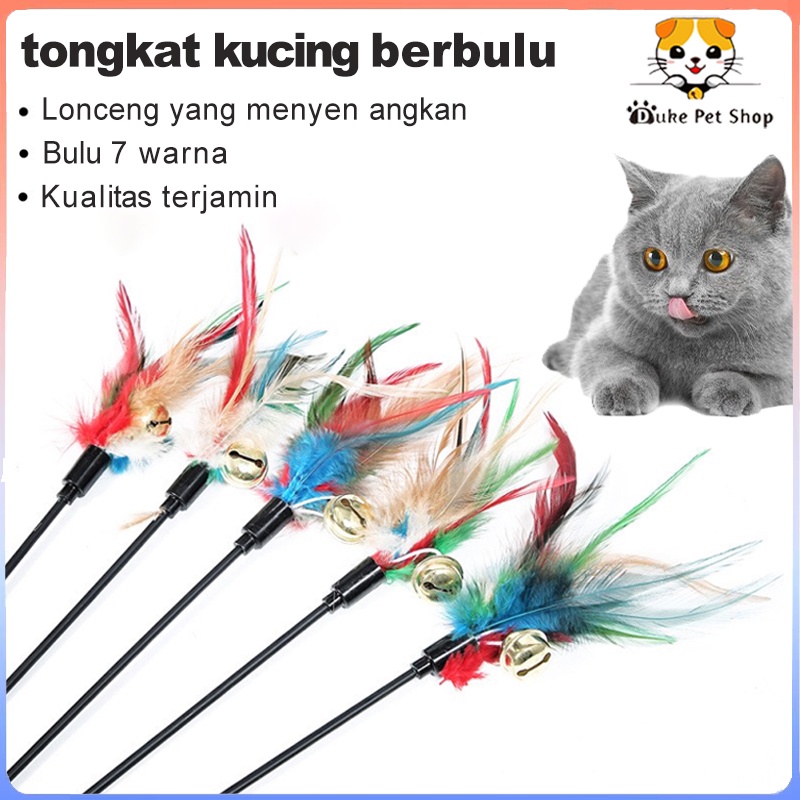 mainan lucu kucing tongkat kucing berbulu dengan 7 warna berelatis dan plastik tebal tongkat kucing lucu