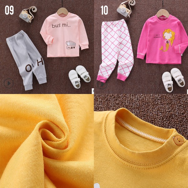 LID9046 - 2in1 Setelan Atasan Lengan Panjang + Celana Panjang Bayi Cotton Set Baju Bayi Anak Katun Lembut pakaian bayi anak