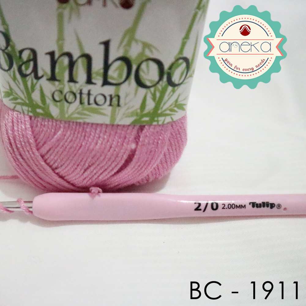 Benang Rajut Katun Bambu / Bamboo Cotton Yarn 1 - 1911 Pink Terang