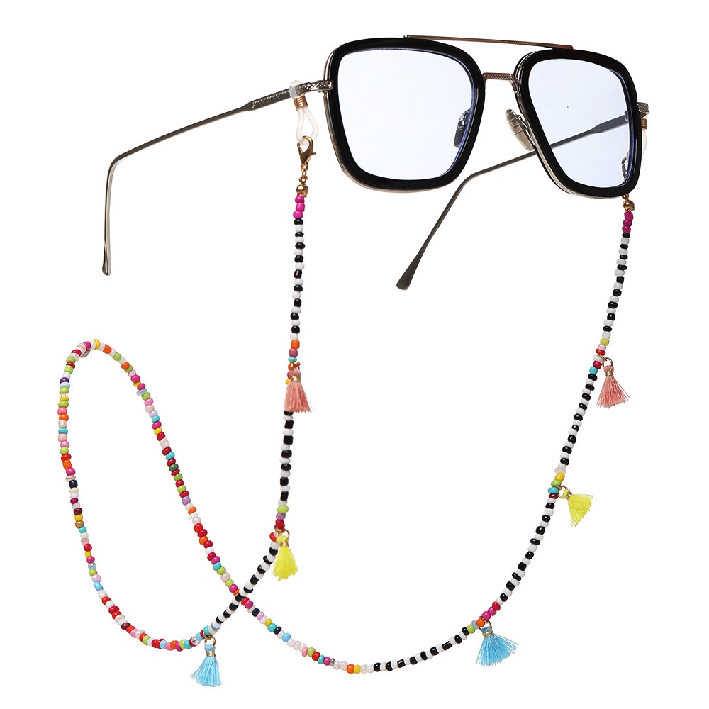 Fashion Rice Bead Mask Glasses Dual-use Lanyard Gold Anti-lost Earphone Mask Chain Glasses Chain Sexy Girl Jewelry