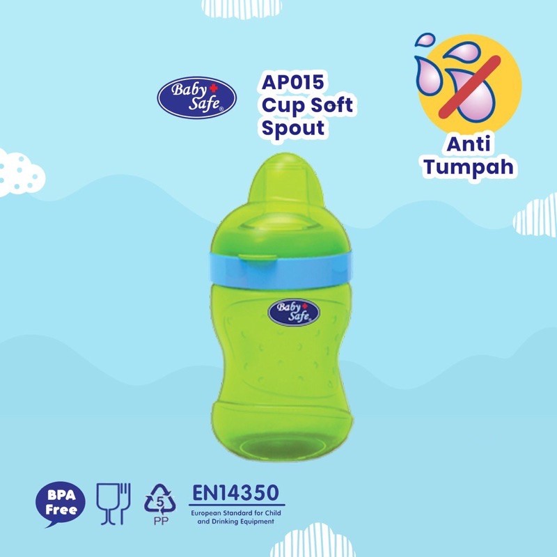 Baby Safe Cup Soft Spout AP015 - Gelas Cangkir Minum Bayi Silikon