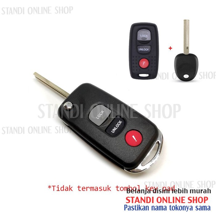 Cassing Kunci Lipat FlipKey Kia Picanto 3 Tombol Dengan Karet Keypad