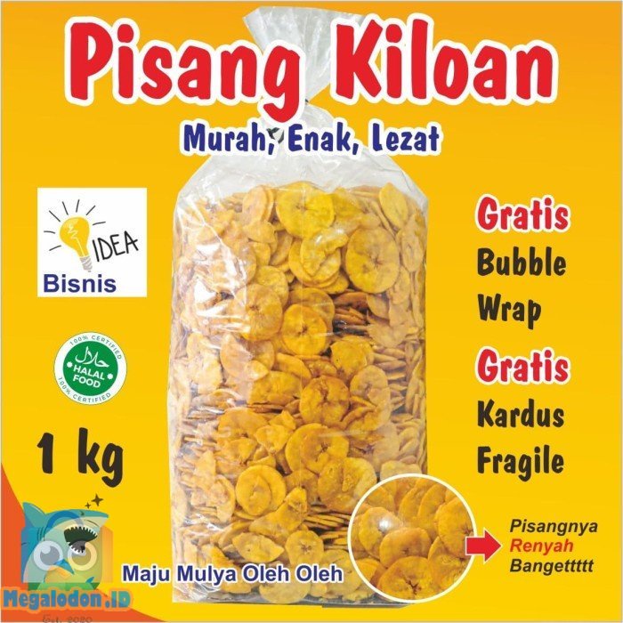 

KERIPIK PISANG MADU 1 KG MURAH / KERIPIK PISANG KEPOK MANIS - 500GR /