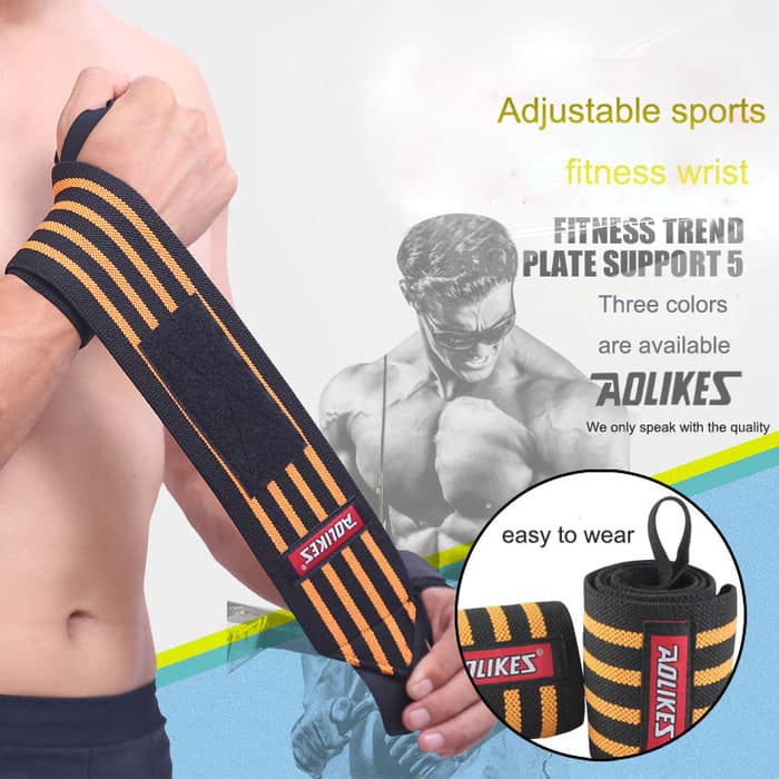 1 Pcs AOLIKES 1539 60*8 cm Wrist Wrap Strap Hand Support Lifting Sarung Tangan Gym Fitness