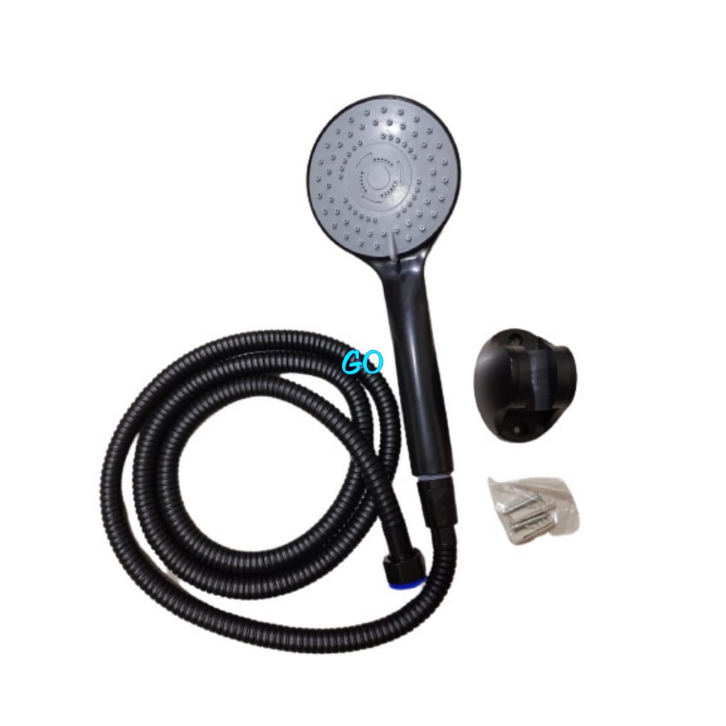 Hand Shower Mandi Hitam Set - Hand Shower Kamar Mandi 5 Mode - Hand Shower Kamar Mandi Black