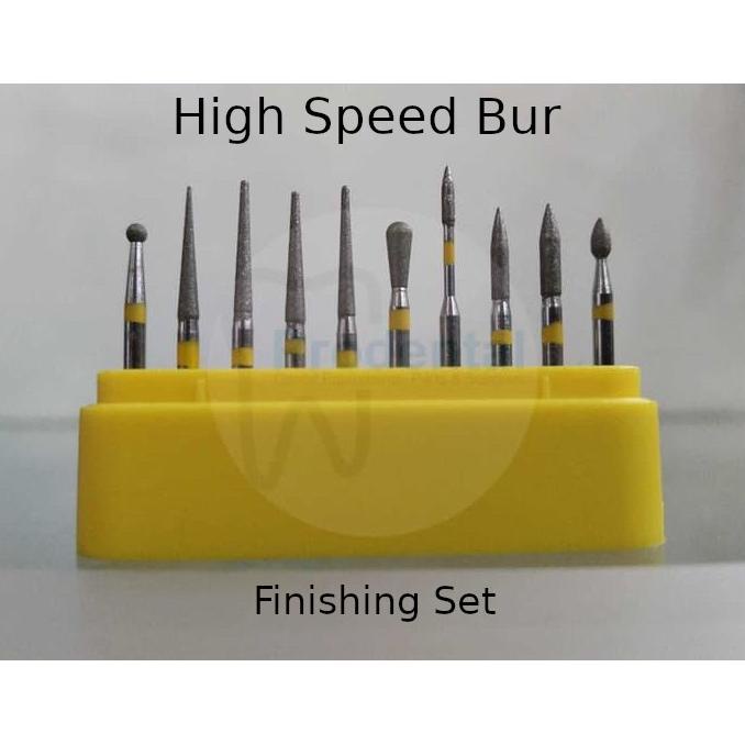 Dental Diamond Bur Finishing High Speed Kit Bur Finishing Preparation Preparasi Crown Gigi Polishing