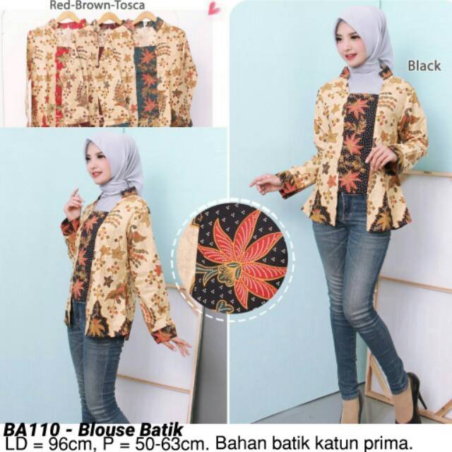 BLOUSE KINKI BATIK MODERN,  ATASAN CEWEK MURAH,  BAJU FASHION WANITA MURAH ASLI