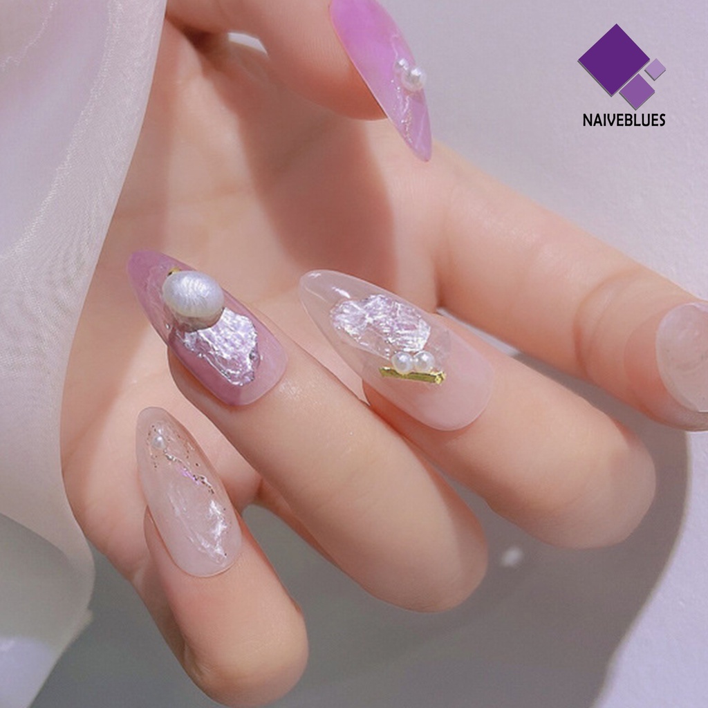 Naiveblue 1 Kotak Ornamen Kerang Asimetris Untuk Dekorasi Nail Art