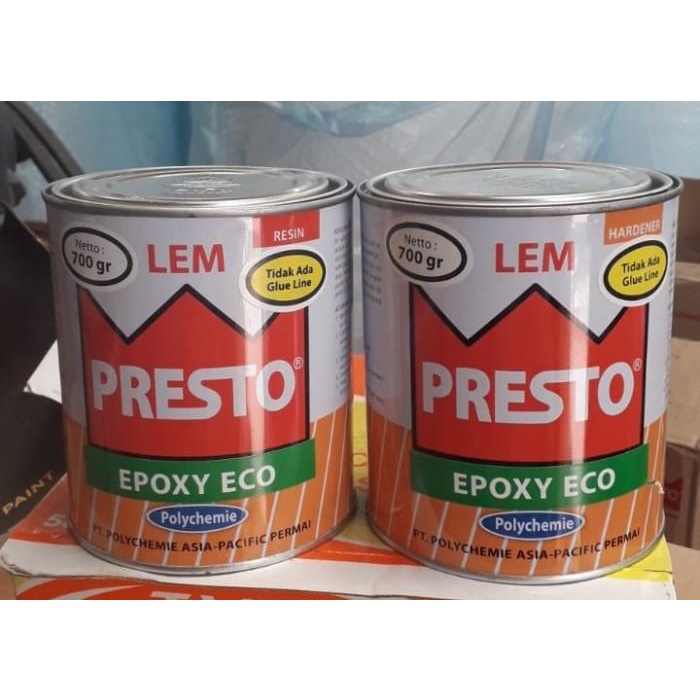 

Sherle | Lem Presto Epoxy Eco 2Komponen @700Gr Per Set / Lem Batu Marmer Granit Murah Baru