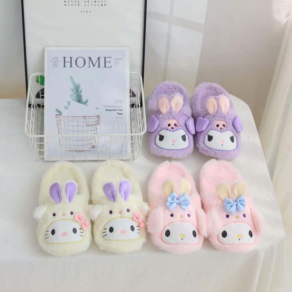 SANDAL KAMAR MELODY HELLO KITTY POMPOM PURIN CINNAMOROLL KUROMI POCHACCO DOG SLIPPER