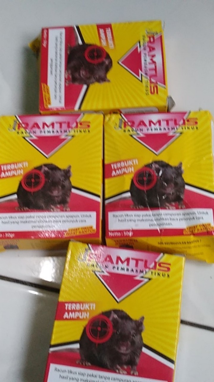 Ramtus Obat Racun Tikus Langsung Mati Kering Tidak Bau Sangat Ampuh Racun Pembasmi Tikus 4 Pack