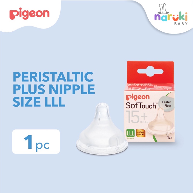 Pigeon Dot Nipple Peristaltic Plus Wide Neck Size LLL isi 1 pcs