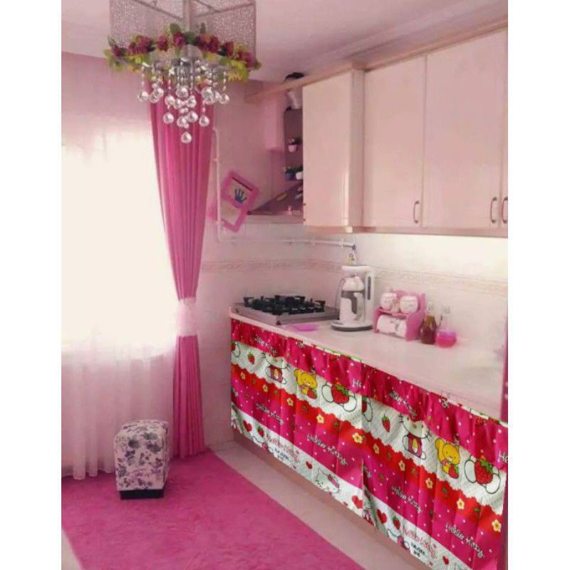 Gorden Kolong Dapur Hello Kitty 70/100 cm