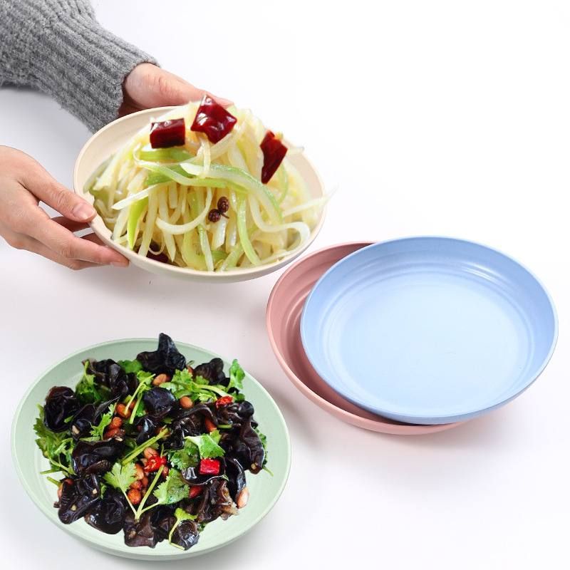 Piring serat gandum gaya Jepang /Piring Makan Warna-Warni bahan eco-friendly /20, 23cm Round Plate Piring