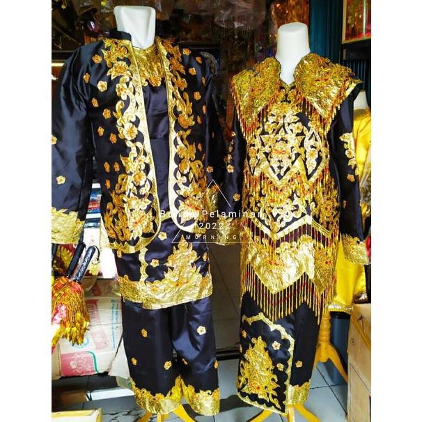 Baju Penganten Minang Murah Bahan Saten Hitam