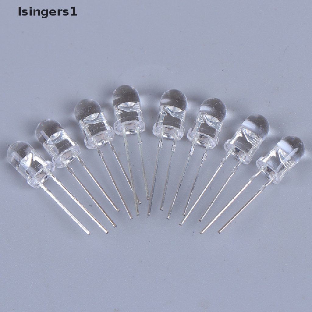 (lsingers1) 100 Pcs Lampu LED 5mm Warna Putih / Hijau / Merah / Biru / Kuning