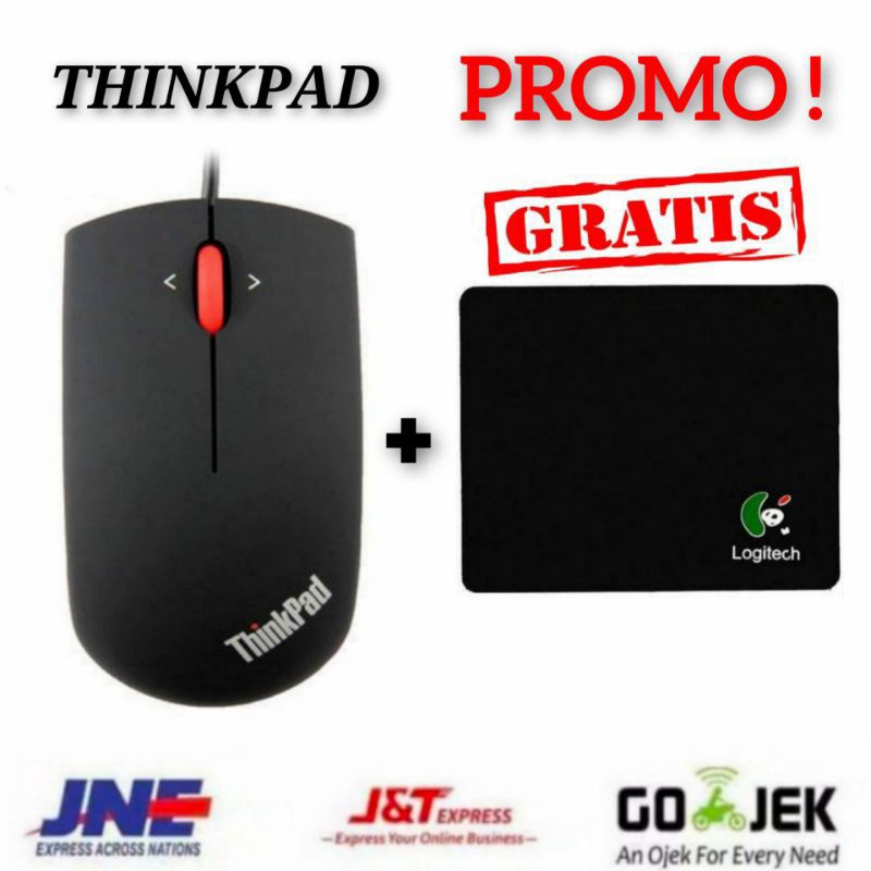 Lenovo Thinkpad-mogouo mouse gaming laptop usb kabel wired 3D optical original/Mouse Thinkpad-Hitam /Lenovo Thinkpad mouse mogouo free mousepad