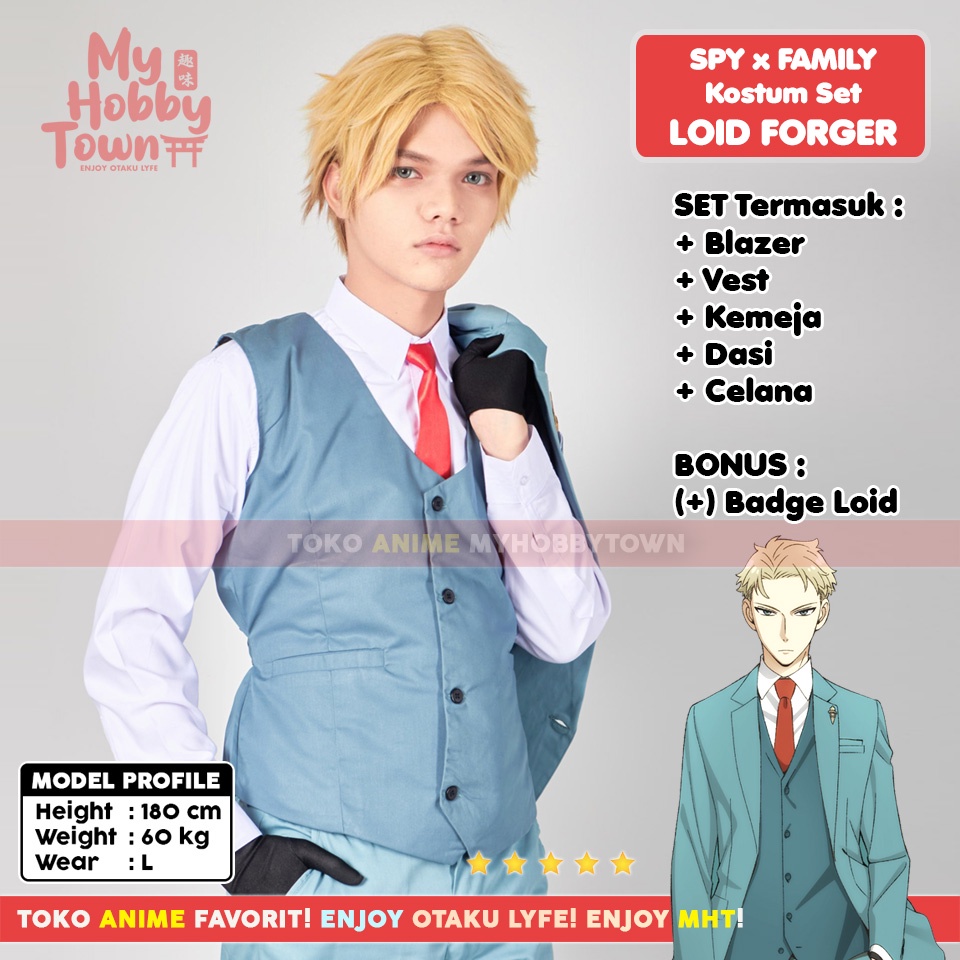 Kostum Cosplay Anime Spy X Family Loid Forger