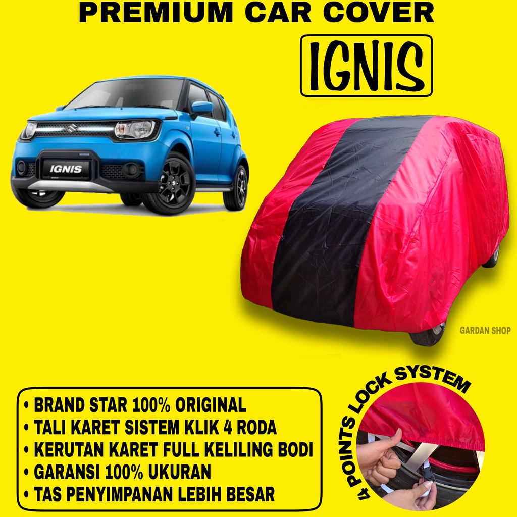 Body Cover IGNIS MERAH HITAM Penutup Bodi Mobil Ignis Waterproof PREMIUM