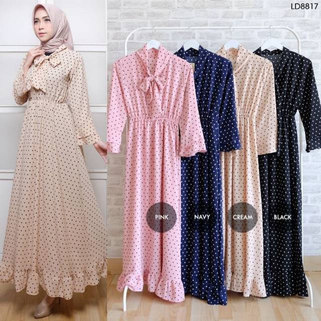 GAMIS HANI BUBBLE FIT TO L Dress Muslim Wanita Sesuai Gambar